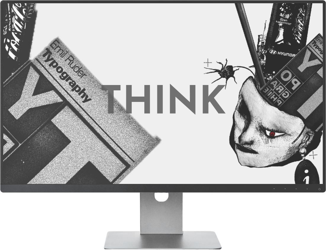 computer screen with think homepage
